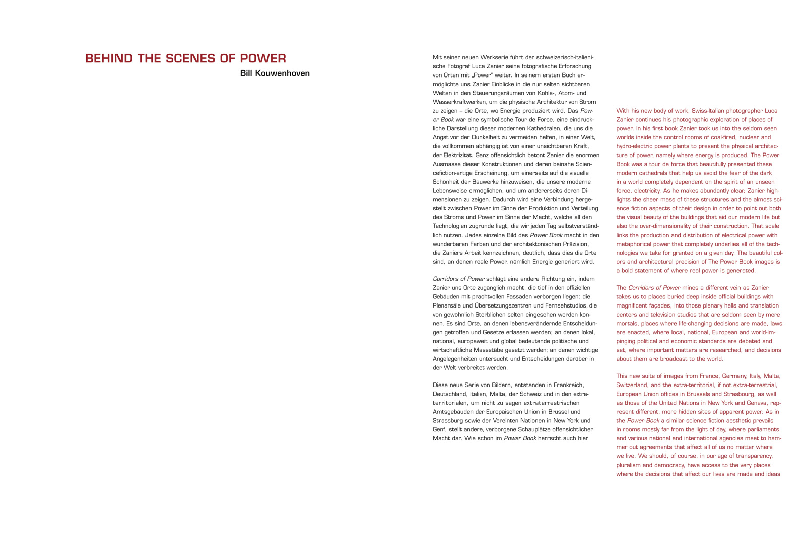 Corridors of Power Page