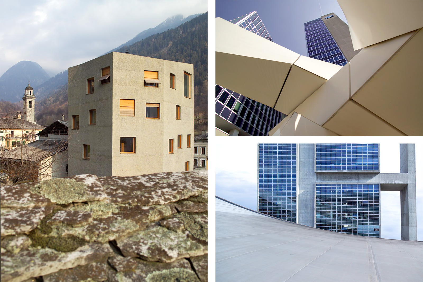 ETH Villa Garbald Castasegna, Werd Hochhaus Zürich, Kongresshaus Biel